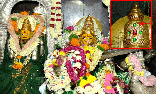 బాసర సరస్వతి అమ్మవారి కిరీటంలో వజ్రం మాయం బాసర సరస్వతి అమ్మవారి కిరీటంలో వజ్రం మాయం