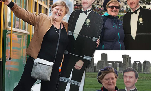 చనిపోయిన భర్త చిత్రంతో.. ప్రపంచ టూర్.. చనిపోయిన భర్త చిత్రంతో.. ప్రపంచ టూర్..