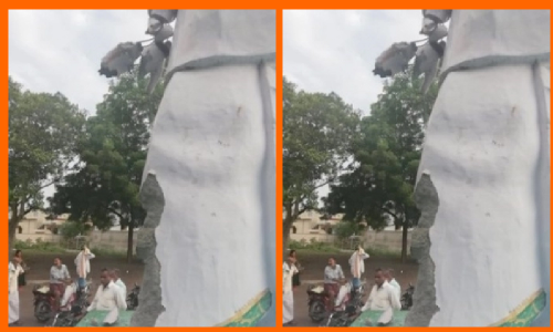 వైఎస్ విగ్రహం ధ్వంసం: గుంటూరులో ఉద్రిక్తత