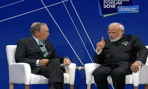 భారత్ పెట్టుబడులకు అనువైనది..బ్లూమ్బర్గ్ సదస్సు వేదికగా మోడీ పిలుపు భారత్ పెట్టుబడులకు అనువైనది..బ్లూమ్బర్గ్ సదస్సు వేదికగా మోడీ పిలుపు