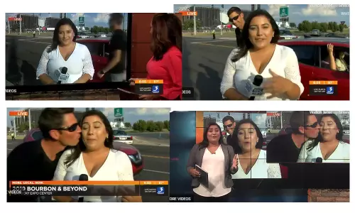 నడిరోడ్డుపై లైవ్ లో తనని అక్కడ తాకి ముద్దు పెట్టిన ఆకతాయికి షాకిచ్చిన రిపోర్టర్ నడిరోడ్డుపై లైవ్ లో తనని అక్కడ తాకి ముద్దు పెట్టిన ఆకతాయికి షాకిచ్చిన రిపోర్టర్