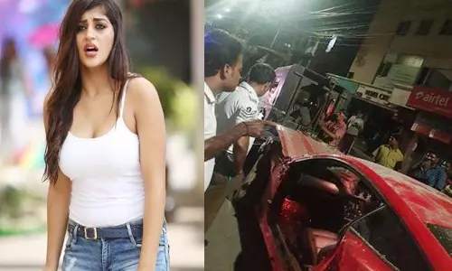 అర్ధరాత్రి సినీనటి యాషికా కారు బీభత్సం.. వ్యక్తిని ఢీకొట్టి..