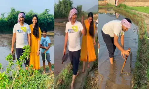 రైతు అవతారం ఎత్తిన వైసీపీ నేత శివప్రసాద్ రెడ్డి దంపతులు