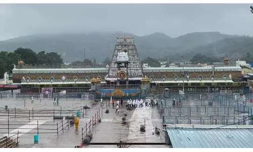 తిరుమలలో భక్తుల రద్దీ సాధారణం:చిరుజల్లులతో ఏడుకొండల పై ఆహ్లాదకర వాతావరణం