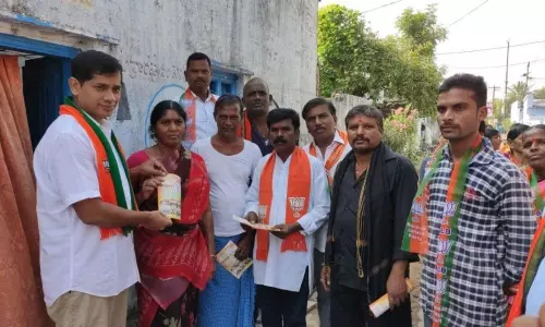 ఇంటింటికి బీజేపీ ప్రచారంలో పాల్గొన్న నియోజకవర్గ ఇంఛార్జి రఘునాధ్