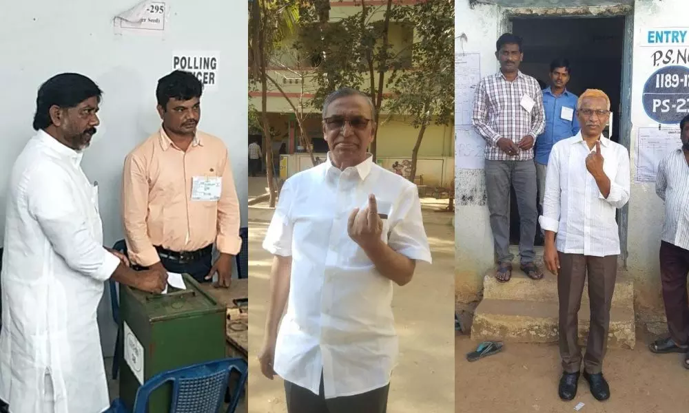 Municipal Elections 2020: వివిధ ప్రాంతాలలో ఓటు హక్కు వినియోగించుకున్న ప్రముఖులు