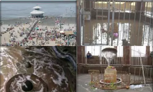 సముద్రంలో మునిగి ఉన్న శివాలయం: కొన్ని గంటలు మాత్రమే దర్శనం