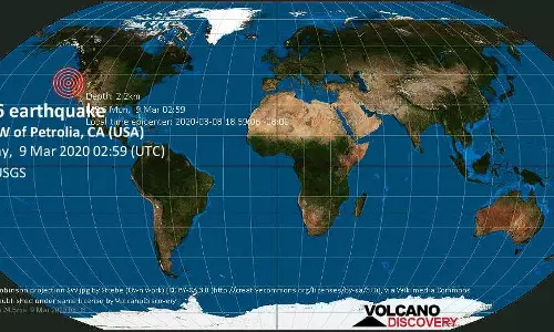 యురేకా తీరంలో భూకంపం.. రిక్టర్ స్కేలుపై 5.8 గా నమోదు