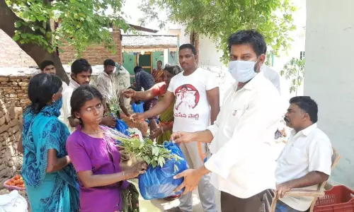 Vinjamur: జై భీమ్ నగర్ కాలనీలో కూరగాయల పంపిణీ