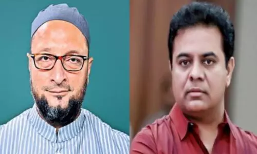 కేటీఆర్‌కు ఒవైసీ మద్దతు.. థాంక్స్ చెప్పిన మంత్రి...