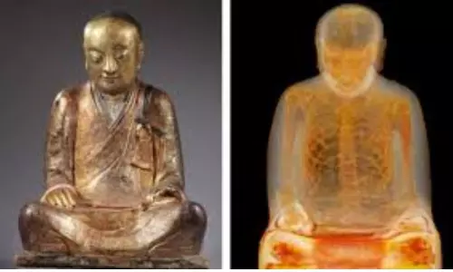 Mummified Monk Inside Ancient Buddha Statue: పురాతన విగ్రహాన్ని స్కాన్ చేస్తూ ఖంగుతిన్న అధికారులు.. లోపల అస్థిపంజరం.? Mummified Monk Inside Ancient Buddha Statue: పురాతన విగ్రహాన్ని స్కాన్ చేస్తూ ఖంగుతిన్న అధికారులు.. లోపల అస్థిపంజరం.?