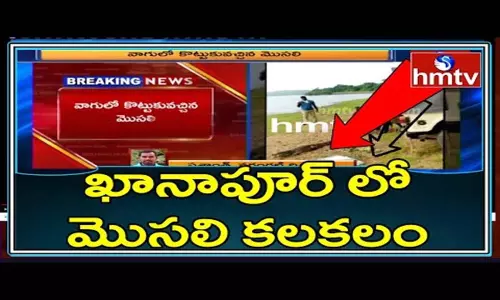Crocodile in Khanapur Area: ఖానాపూర్ లో మొసలి కలకలం Crocodile in Khanapur Area: ఖానాపూర్ లో మొసలి కలకలం