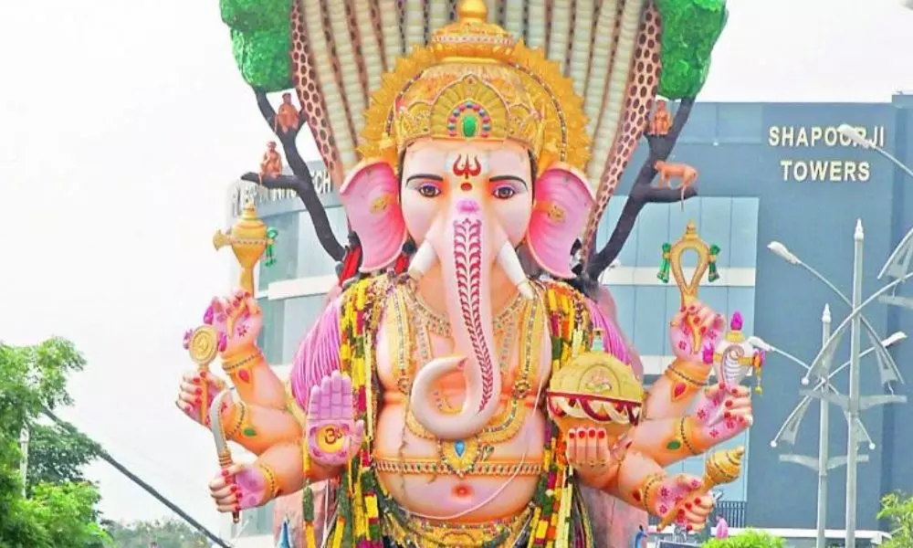 Khairatabad Ganesh Idol Creation Work Starts: ఖైరతాబాద్‌ గణేశ్‌ విగ్రహ తయారీ పనులు ప్రారంభం..ధన్వంతరి నారాయణుడిగా దర్శనం