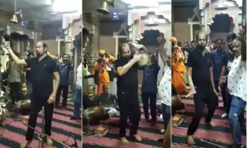 కరోనాను ఓడించా : ఆలయంలో బిజెపి ఎమ్మెల్యే నృత్యం కరోనాను ఓడించా : ఆలయంలో బిజెపి ఎమ్మెల్యే నృత్యం