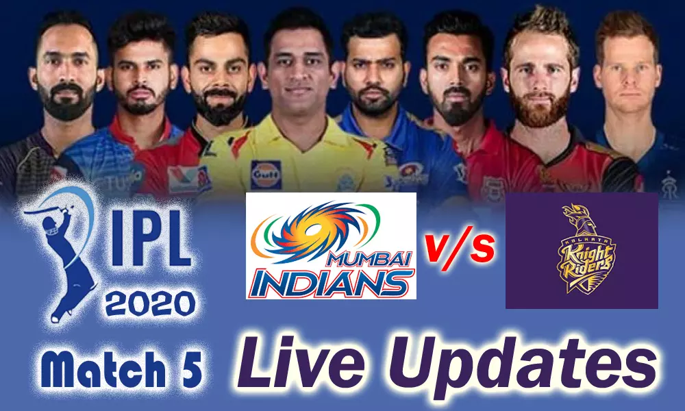 IPL 2020 Match 4 Live Updates and Live score : ముంబై ఇండియన్స్ vs   కోల్కతా నైట్ రైడర్స్  లైవ్ అప్ డేట్స్