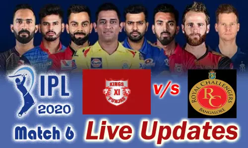 IPL 2020 Match 6 Live Updates and Live score : కింగ్స్ XI పంజాబ్.. రాయల్ ఛాలెంజ్ బెంగళూర్ ఐపీఎల్ మ్యాచ్ 6 లైవ్ అప్ డేట్స్
