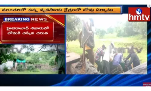 హైదరాబాద్ శివారులో బోనుకి చిక్కిన చిరుత..వీడియో...