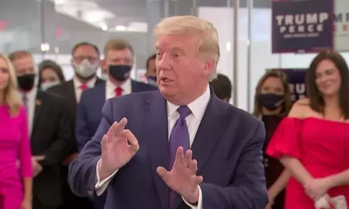 US Elections 2020 Updates: మీడియా, ఎలక్షన్ అధికారులు డెమొక్రాట్లతో కుమ్మక్కయ్యారు : ట్రంప్ US Elections 2020 Updates: మీడియా, ఎలక్షన్ అధికారులు డెమొక్రాట్లతో కుమ్మక్కయ్యారు : ట్రంప్