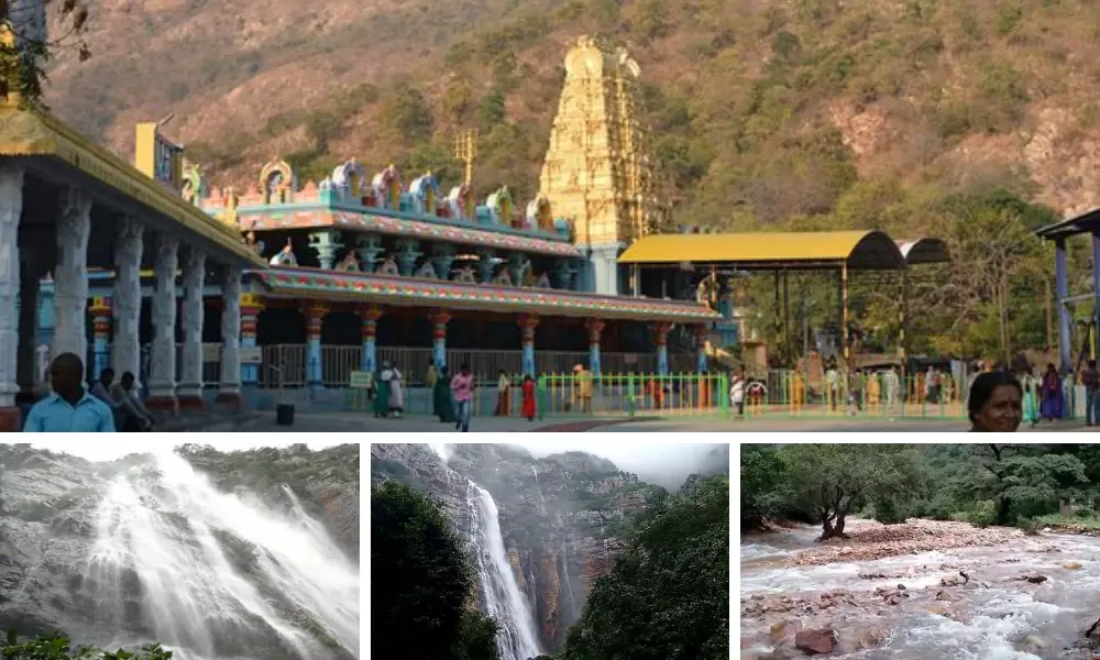 Penchalakona temple and waterfalls in Nellore District attracting tourists with their beauty