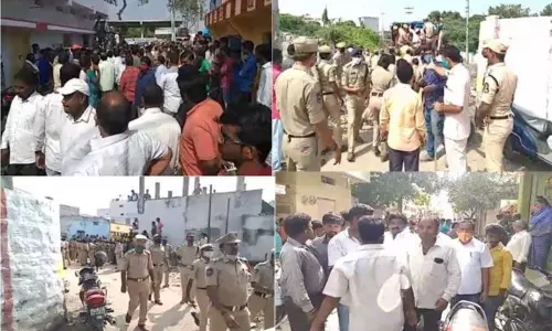 హైదరాబాద్ పాతబస్తీలో తీవ్ర ఉద్రిక్తత హైదరాబాద్ పాతబస్తీలో తీవ్ర ఉద్రిక్తత