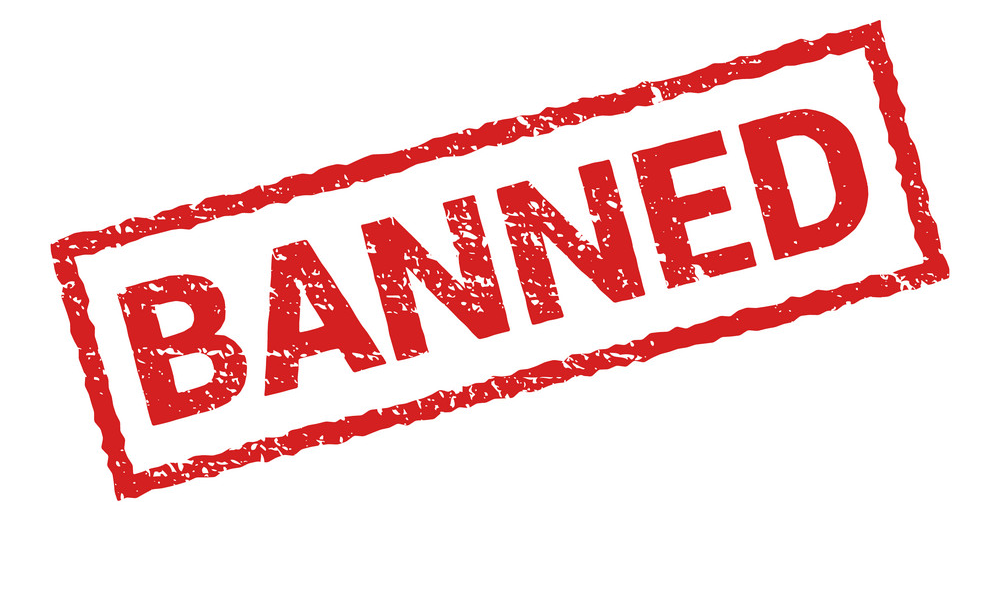 Better banned. Надпись бан. Печать banned. Печать запрет. Штамп запрещено.