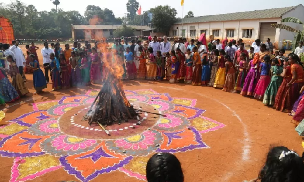 Grandly Celebrating Sankranthi celebrations in Telugu states