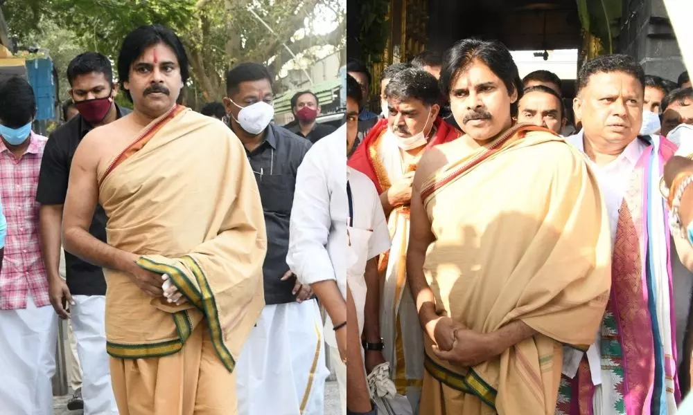 JanaSena Chief Pawan Kalyan Visit to Tirumala Tirupati Devasthanams