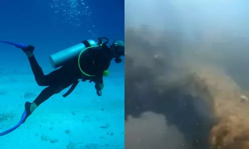 అద్భుతం..విశాఖ సాగర గర్భంలో సహజ శిలాతోరణం