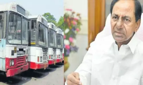 Chief Minister KCR signed on job security file of RTC employees
