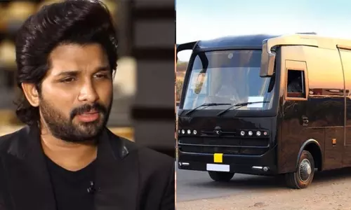 అల్లు అర్జున్‌ కార్వాన్‌కు ప్రమాదం