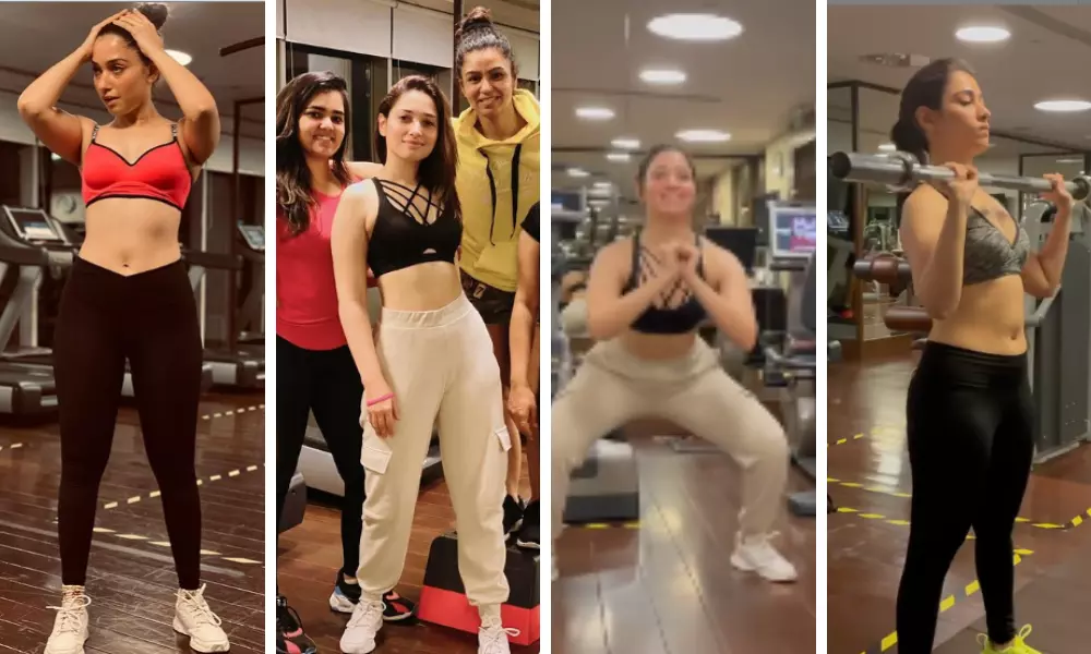 Tamannah Bhatia work out image in instagram