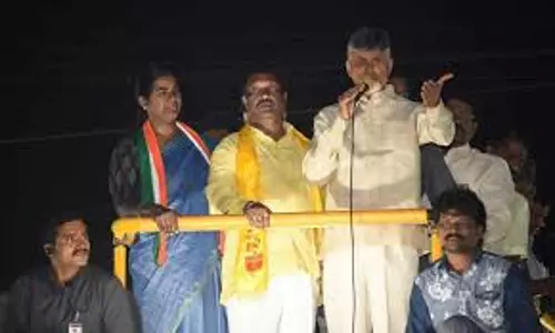 Chandrababu Roadshow in Shantipuram Chittoor District Chandrababu Roadshow in Shantipuram Chittoor District