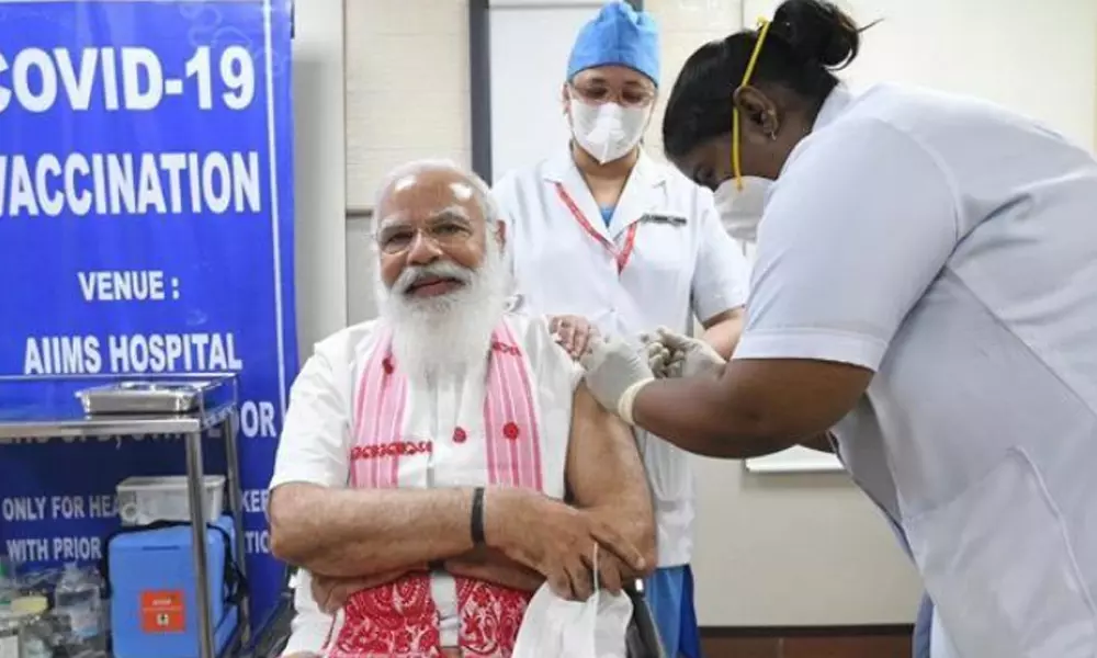 PM Modi taken Covid vaccine