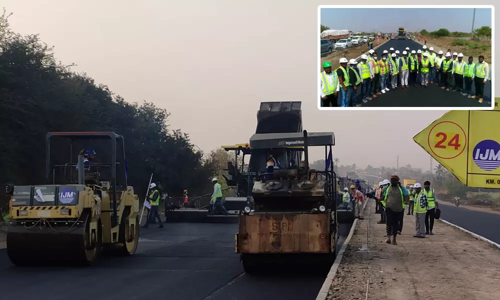 NHAI world record road built in 18 hours