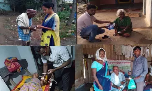 distribution of YSR Pension Kanuka in Andhra Pradesh is underway distribution of YSR Pension Kanuka in Andhra Pradesh is underway