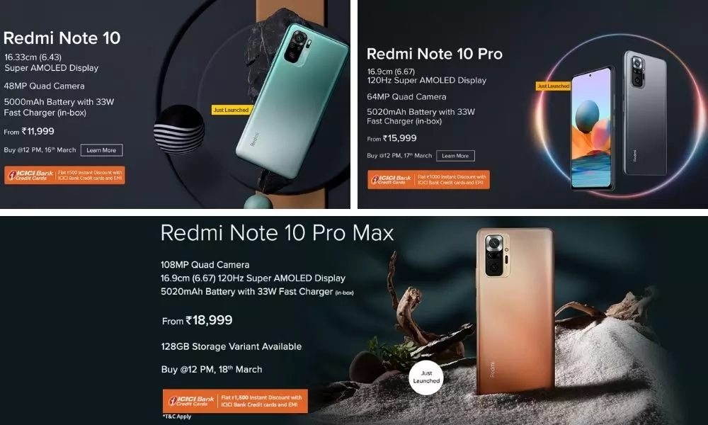Redmi Launched 3 New 10 Series Phones in India