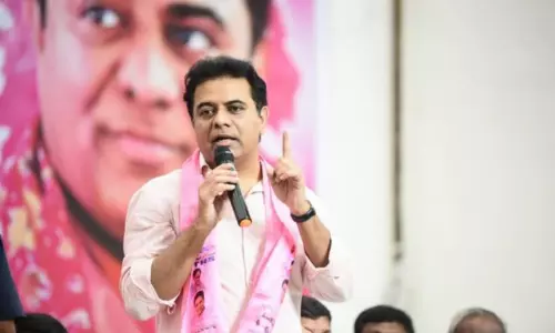 Minister KTR participating in the Brahmana Sammelan in Domalaguda