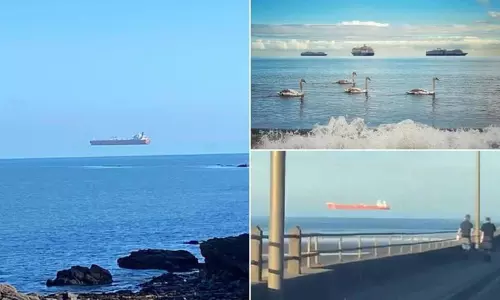 Boats seen Floating in the Sky Around Britain