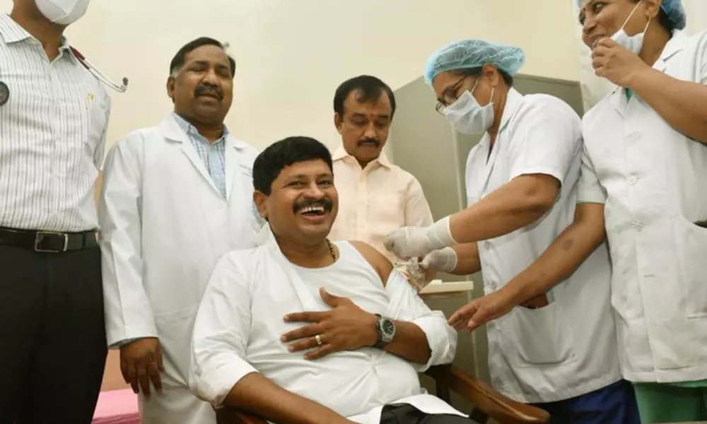 MP Santhosh has Taken the Corona vaccine
