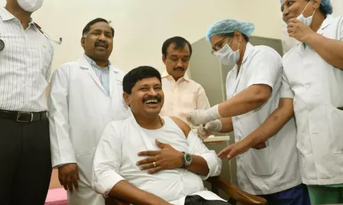 MP Santhosh has Taken the Corona vaccine MP Santhosh has Taken the Corona vaccine