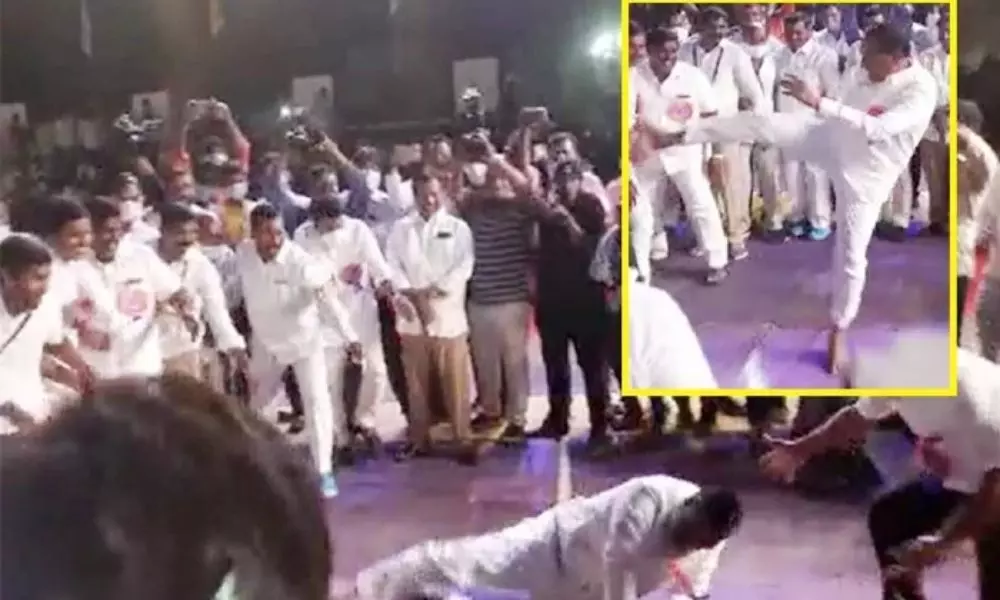 Minister Malla Reddy Fell Down While playing Kabaddi