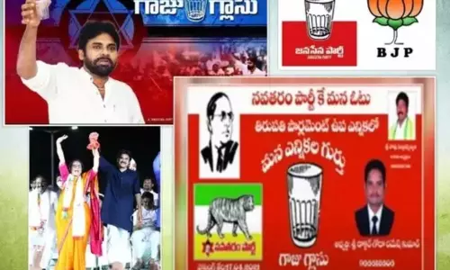 Navataram Party Gets Jana Sena’s Glass Symbol Navataram Party Gets Jana Sena’s Glass Symbol