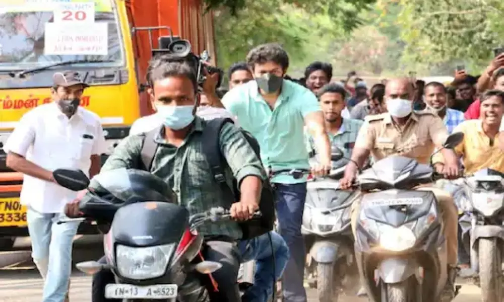 Netizens React as Vijay Arrives at Polling Station on a Bicycle