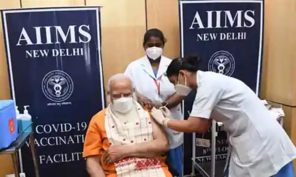 Prime Minister Modi Takes the Second dose of Vaccine
