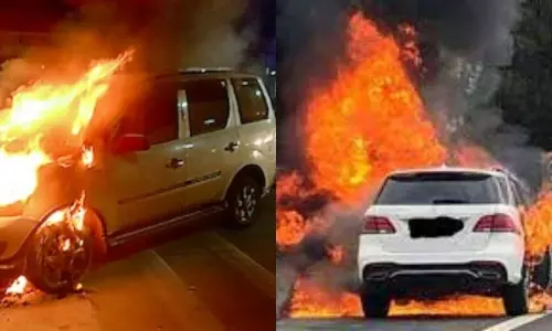 Summer Effect Car Catches Fire on Road Car Fire Causes and Prevention