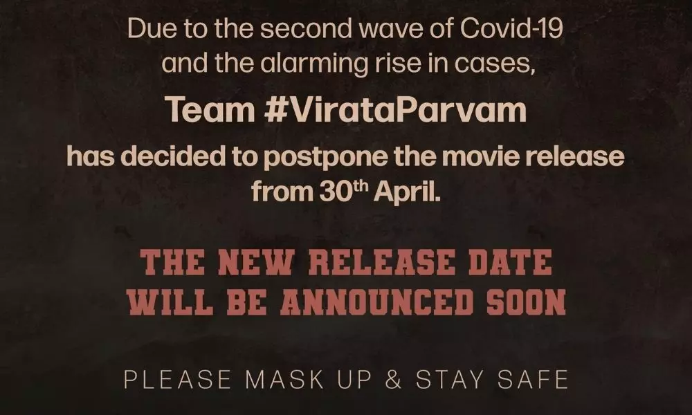 Virataparvam Movie Release Postponed