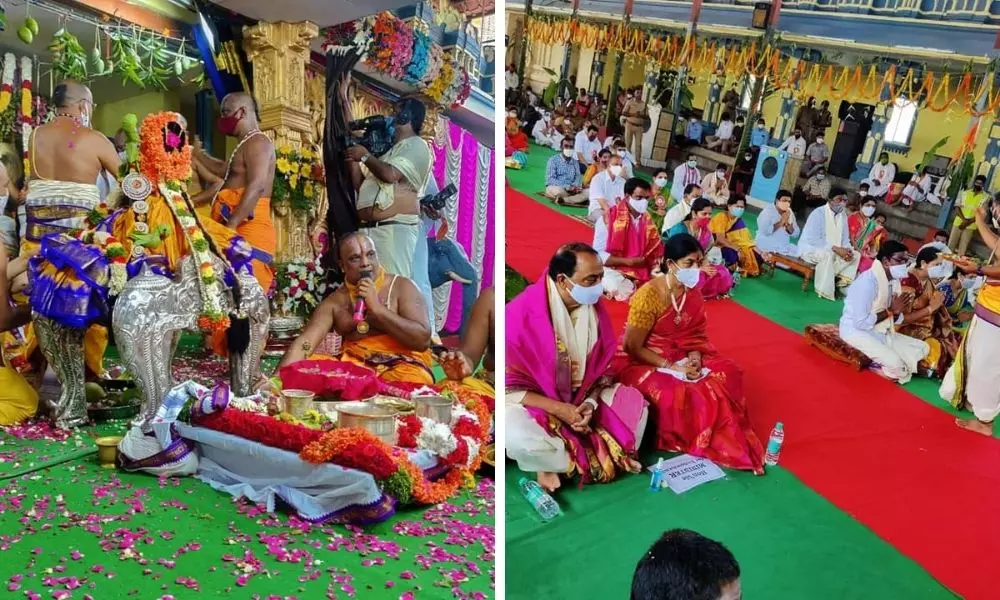 Sri Seetha Ramula Kalyanam at Badradri During Occasion of Sri Rama Navami 2021
