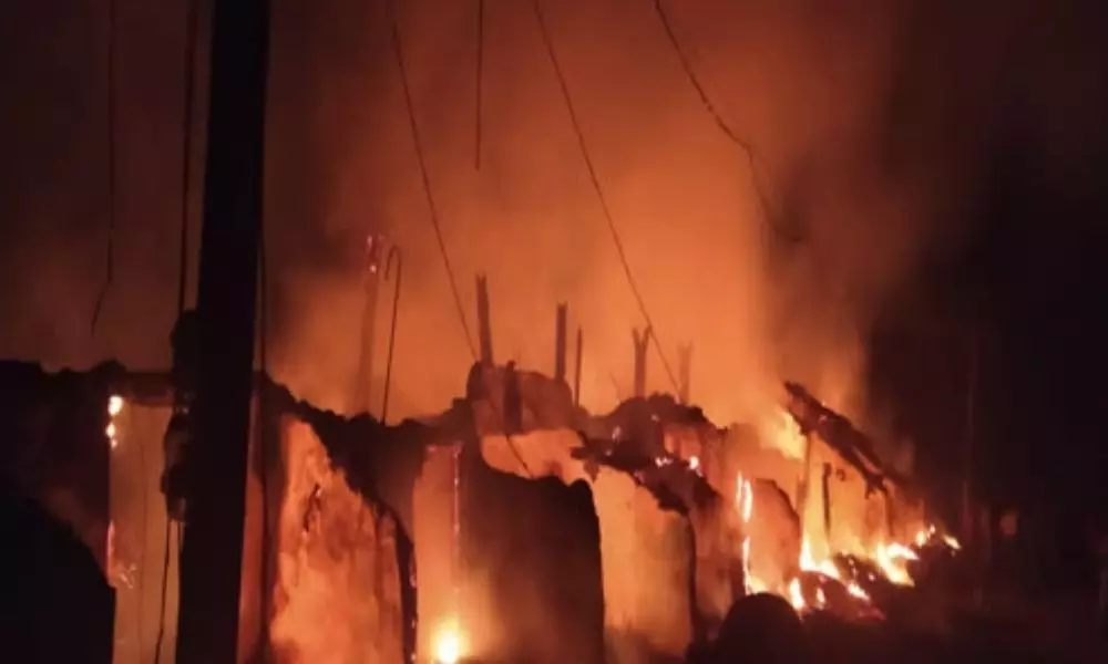 Huge Fire Accident in Srikakulam District