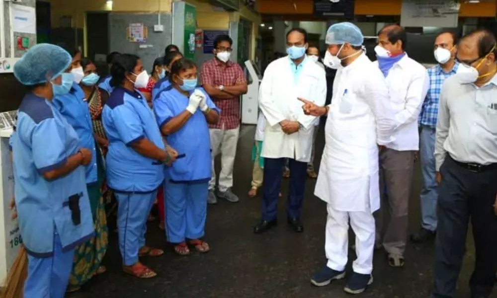 Central Minister Kishan Reddy Visit the Gandhi Hospital