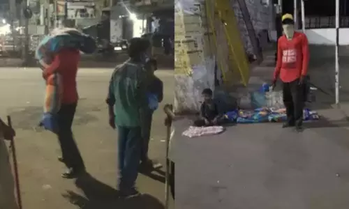 Husband Carries wife Dead Body on Shoulders at Kamareddy